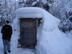 One of the Sami buildings, buried in Snow