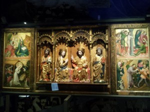 Look at the four pictures on the sides- they depict Christ's life.